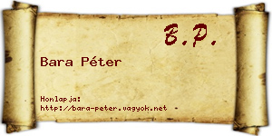 Bara Péter névjegykártya