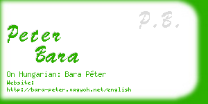 peter bara business card