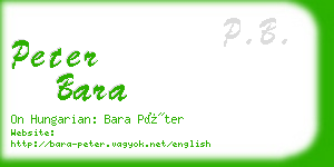 peter bara business card